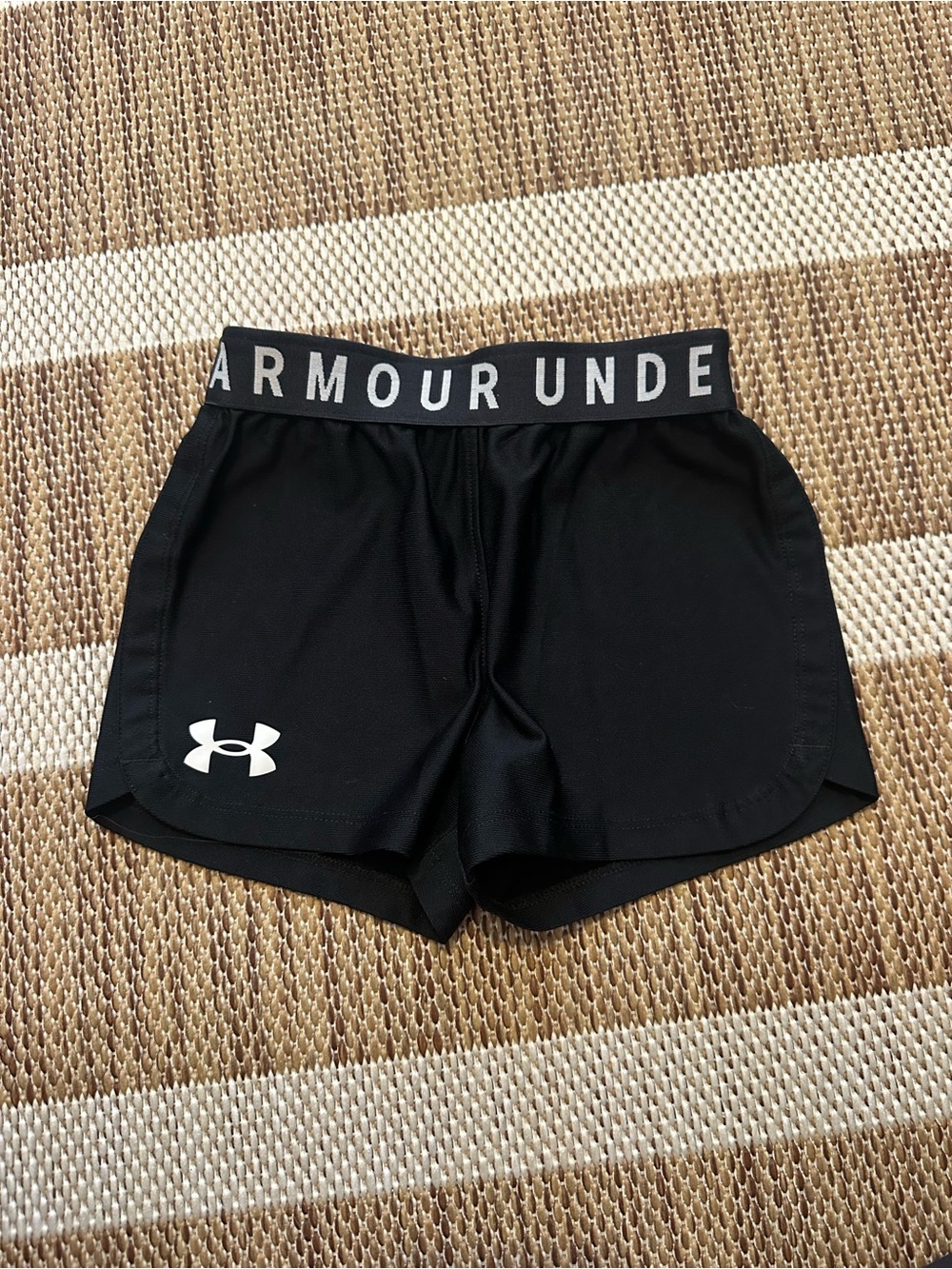 Under Armour Black Youth Athletic Shorts with Logo Waistband
